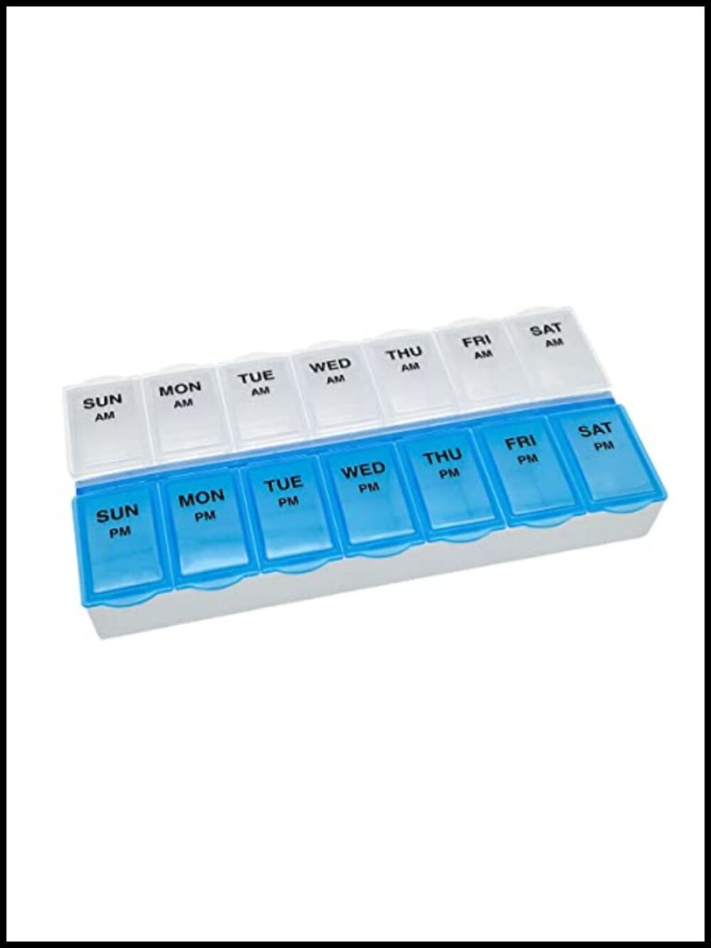7-Day AM/PM Pill Organizer Large Compartment Medication Planner